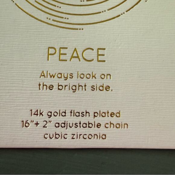 Unwritten Peace Always look on the bright side 14K Gold Flash Plated Necklace - Picture 4 of 4